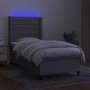 Boxspringbettmatratze und LED-Leuchten aus hellgrauem Stoff 80x200 cm von , Betten und Lattenroste - Ref: Foro24-3138349, Pre...