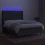 Cama box spring colchón y luces LED tela gris oscuro 140x200 cm de , Camas y somieres - Ref: Foro24-3138478, Precio: 517,54 €...