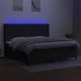 Cama box spring colchón y luces LED tela negro 200x200 cm de , Camas y somieres - Ref: Foro24-3138503, Precio: 655,71 €, Desc...