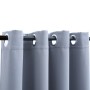 Cortinas opacas con anillas de metal 2 pzs gris 140x225 cm