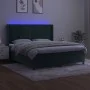 Box spring bed with mattress and LED dark green velvet 160x200cm by , Beds and slatted bases - Ref: Foro24-3139634, Price: 60...