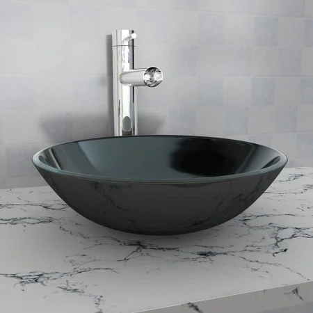 Black tempered glass sink 42 cm by vidaXL, Sinks - Ref: Foro24-142231, Price: 61,64 €, Discount: %
