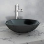 Lavabo de vidrio templado negro 42 cm de vidaXL, Lavabos - Ref: Foro24-142231, Precio: 65,50 €, Descuento: %
