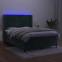 Box spring bed with mattress and LED dark green velvet 140x200cm by , Beds and slatted bases - Ref: Foro24-3139688, Price: 51...