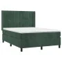 Box spring bed with mattress and LED dark green velvet 140x200cm by , Beds and slatted bases - Ref: Foro24-3139688, Price: 52...