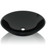 Lavabo de vidrio templado negro 42 cm de vidaXL, Lavabos - Ref: Foro24-142231, Precio: 65,50 €, Descuento: %