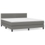 Box spring bed with dark gray fabric mattress 160x200 cm by , Beds and slatted bases - Ref: Foro24-3140146, Price: 504,03 €, ...