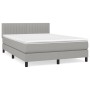 Cama box spring con colchón tela gris claro 140x190 cm de , Camas y somieres - Ref: Foro24-3140209, Precio: 455,32 €, Descuen...