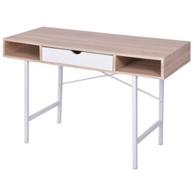 Schreibtisch mit einer Schublade aus Eiche und Weiß von vidaXL, Schreibtische - Ref: Foro24-20135, Preis: 89,59 €, Rabatt: %