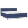 Cama box spring con colchón tela azul 160x200 cm de , Camas y somieres - Ref: Foro24-3140711, Precio: 477,67 €, Descuento: %
