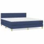 Box spring bed with blue fabric mattress 160x200 cm by , Beds and slatted bases - Ref: Foro24-3140711, Price: 471,46 €, Disco...