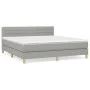 Cama box spring con colchón tela gris claro 160x200 cm de , Camas y somieres - Ref: Foro24-3140705, Precio: 484,19 €, Descuen...