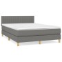 Box spring bed with dark gray fabric mattress 140x190 cm by , Beds and slatted bases - Ref: Foro24-3140770, Price: 486,38 €, ...