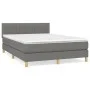 Box spring bed with dark gray fabric mattress 140x190 cm by , Beds and slatted bases - Ref: Foro24-3140770, Price: 494,88 €, ...