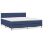 Box spring bed with blue fabric mattress 160x200 cm by , Beds and slatted bases - Ref: Foro24-3140791, Price: 487,33 €, Disco...