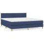 Box spring bed with blue fabric mattress 160x200 cm by , Beds and slatted bases - Ref: Foro24-3140791, Price: 463,82 €, Disco...