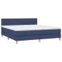 Box spring bed with blue fabric mattress 160x200 cm by , Beds and slatted bases - Ref: Foro24-3140791, Price: 463,82 €, Disco...