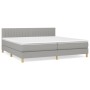 Box spring bed with light gray fabric mattress 200x200 cm by , Beds and slatted bases - Ref: Foro24-3140801, Price: 566,69 €,...