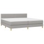 Box spring bed with light gray fabric mattress 200x200 cm by , Beds and slatted bases - Ref: Foro24-3140801, Price: 566,69 €,...