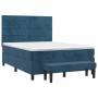 Cama box spring con colchón terciopelo azul oscuro 140x200 cm de , Camas y somieres - Ref: Foro24-3137909, Precio: 514,52 €, ...