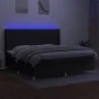 Box spring bed mattress and LED lights black fabric 200x200 cm by , Beds and slatted bases - Ref: Foro24-3139063, Price: 653,...