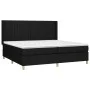 Box spring bed mattress and LED lights black fabric 200x200 cm by , Beds and slatted bases - Ref: Foro24-3139063, Price: 653,...