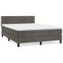 Box spring bed with dark gray velvet mattress 140x200 cm by , Beds and slatted bases - Ref: Foro24-3141426, Price: 430,49 €, ...