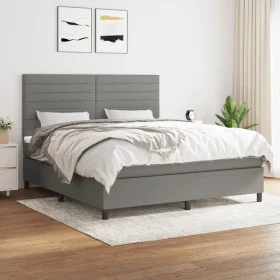 Box spring bed with dark gray fabric mattress 160x200 cm by , Beds and slatted bases - Ref: Foro24-3141866, Price: 557,80 €, ...