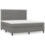 Box spring bed with dark gray fabric mattress 160x200 cm by , Beds and slatted bases - Ref: Foro24-3141866, Price: 557,80 €, ...