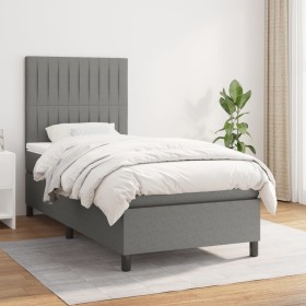 Boxspringbett mit dunkelgrauer Stoffmatratze 100x200 cm von , Betten und Lattenroste - Ref: Foro24-3141914, Preis: 346,87 €, ...