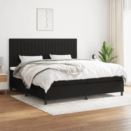 Box spring bed with black fabric mattress 200x200 cm by , Beds and slatted bases - Ref: Foro24-3141963, Price: 643,02 €, Disc...