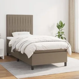 Box spring bed with taupe gray fabric mattress 80x200 cm by , Beds and slatted bases - Ref: Foro24-3141893, Price: 340,42 €, ...