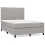 Box spring bed with light gray fabric mattress 140x200 cm by , Beds and slatted bases - Ref: Foro24-3141937, Price: 479,05 €,...