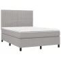 Box spring bed with light gray fabric mattress 140x200 cm by , Beds and slatted bases - Ref: Foro24-3141937, Price: 479,05 €,...