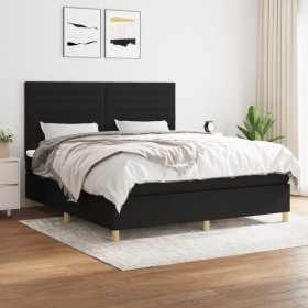 Box spring bed with black fabric mattress 160x200 cm by , Beds and slatted bases - Ref: Foro24-3142427, Price: 637,40 €, Disc...