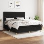 Cama box spring con colchón tela negro 160x200 cm de , Camas y somieres - Ref: Foro24-3142427, Precio: 612,70 €