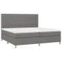 Box spring bed with dark gray fabric mattress 200x200 cm by , Beds and slatted bases - Ref: Foro24-3142522, Price: 618,48 €, ...