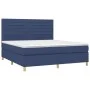 Boxspringbett mit blauer Stoffmatratze 160x200 cm von , Betten und Lattenroste - Ref: Foro24-3142431, Preis: 533,31 €, Rabatt: %