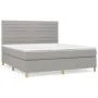 Box spring bed with light gray fabric mattress 160x200 cm by , Beds and slatted bases - Ref: Foro24-3142425, Price: 552,01 €,...