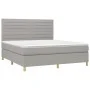 Box spring bed with light gray fabric mattress 160x200 cm by , Beds and slatted bases - Ref: Foro24-3142425, Price: 552,01 €,...