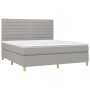 Boxspringbett mit hellgrauer Stoffmatratze 160x200 cm von , Betten und Lattenroste - Ref: Foro24-3142425, Preis: 564,17 €, Ra...