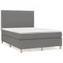 Box spring bed with dark gray fabric mattress 140x190 cm by , Beds and slatted bases - Ref: Foro24-3142490, Price: 522,44 €, ...
