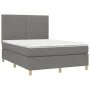 Box spring bed with dark gray fabric mattress 140x190 cm by , Beds and slatted bases - Ref: Foro24-3142490, Price: 522,44 €, ...