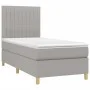Box spring bed with light gray fabric mattress 100x200 cm by , Beds and slatted bases - Ref: Foro24-3142473, Price: 334,44 €,...