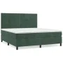Box spring bed with dark green velvet mattress 160x200 cm by , Beds and slatted bases - Ref: Foro24-3143094, Price: 573,54 €,...