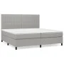 Box spring bed with light gray fabric mattress 200x200 cm by , Beds and slatted bases - Ref: Foro24-3141961, Price: 678,88 €,...