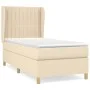 Box spring bed with cream fabric mattress 100x200 cm by , Beds and slatted bases - Ref: Foro24-3128666, Price: 382,02 €, Disc...