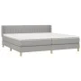 Box spring bed with light gray fabric mattress 200x200 cm by , Beds and slatted bases - Ref: Foro24-3130457, Price: 583,62 €,...