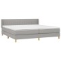 Cama box spring con colchón tela gris claro 200x200 cm de , Camas y somieres - Ref: Foro24-3130457, Precio: 578,56 €, Descuen...