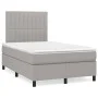 Box spring bed with light gray fabric mattress 120x200 cm by , Beds and slatted bases - Ref: Foro24-3141921, Price: 392,52 €,...